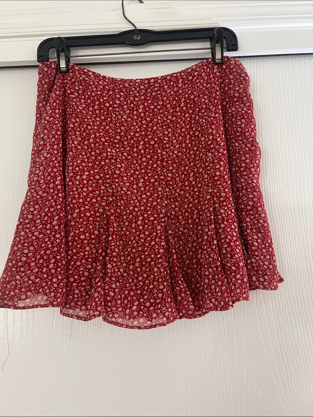 Vici Red Floral Skort with Ruffle Hem